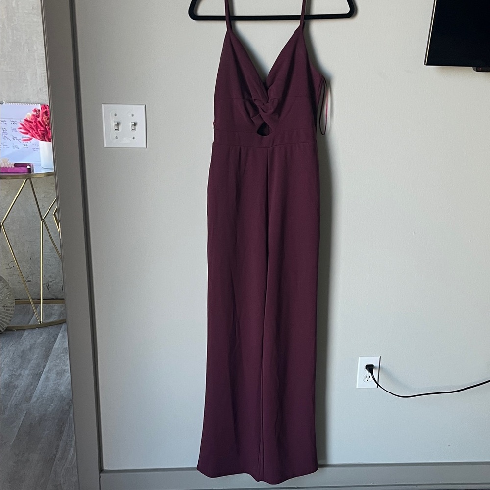 Francesca’s Maroon Sleeveless Jumpsuit